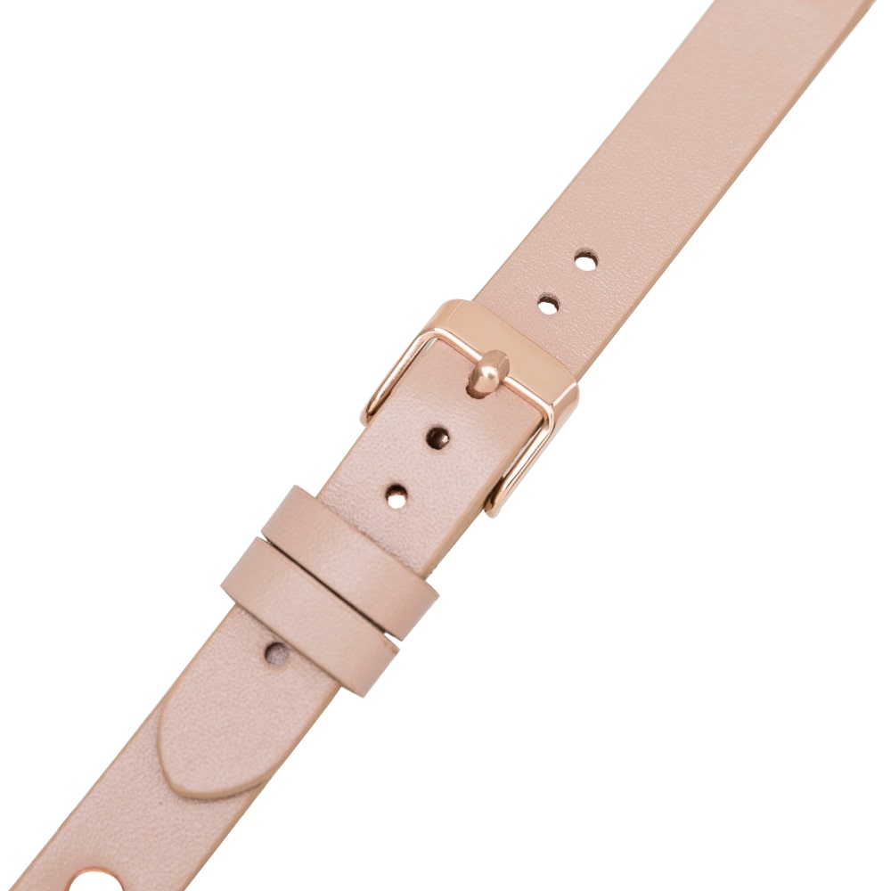 Luxury Pink Skinny Leather Apple Watch Band for All Series & Sizes with Rose Gold Rivet - MADUEM - 5