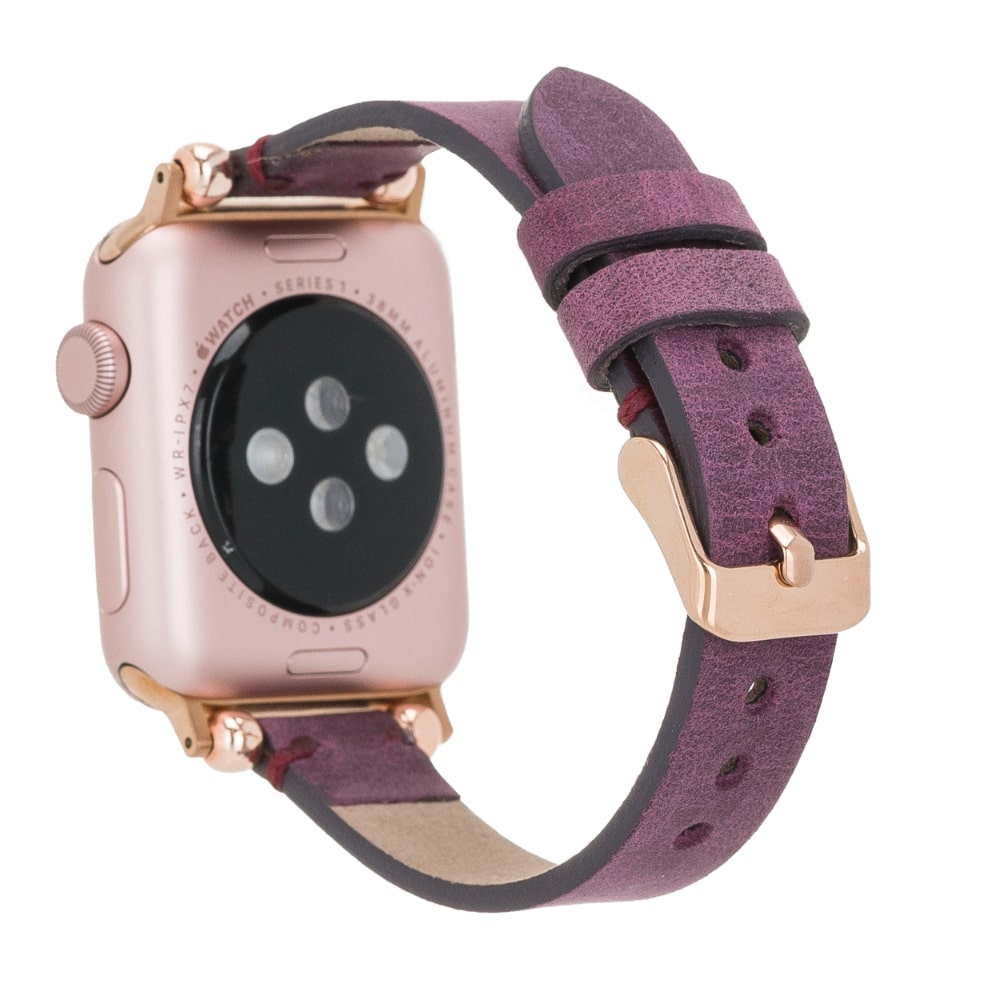 Luxury Purple Skinny Leather Apple Watch Band for All Series & Sizes - MADUEM - 2