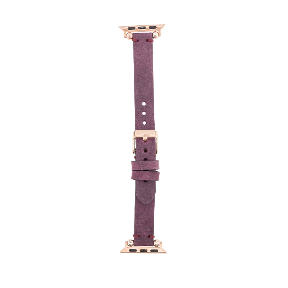Luxury Purple Skinny Leather Apple Watch Band for All Series & Sizes - MADUEM - 4