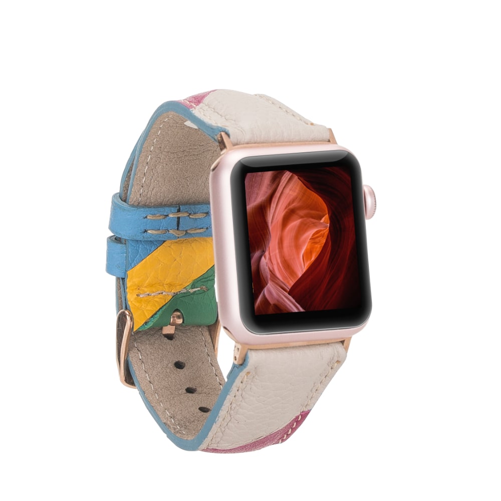 Luxury Multi Color Classic Leather Apple Watch Band for All Series & Sizes - MADUEM - 2