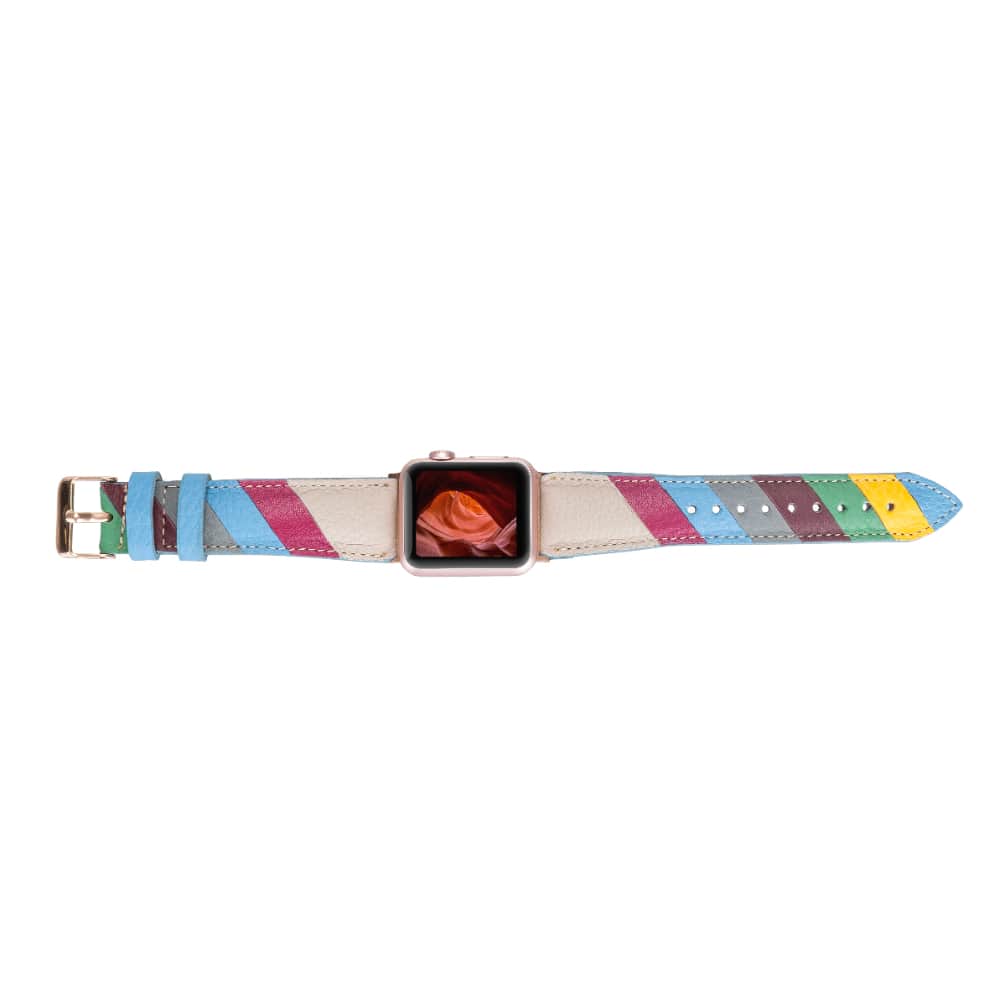 Luxury Multi Color Classic Leather Apple Watch Band for All Series & Sizes - MADUEM - 4