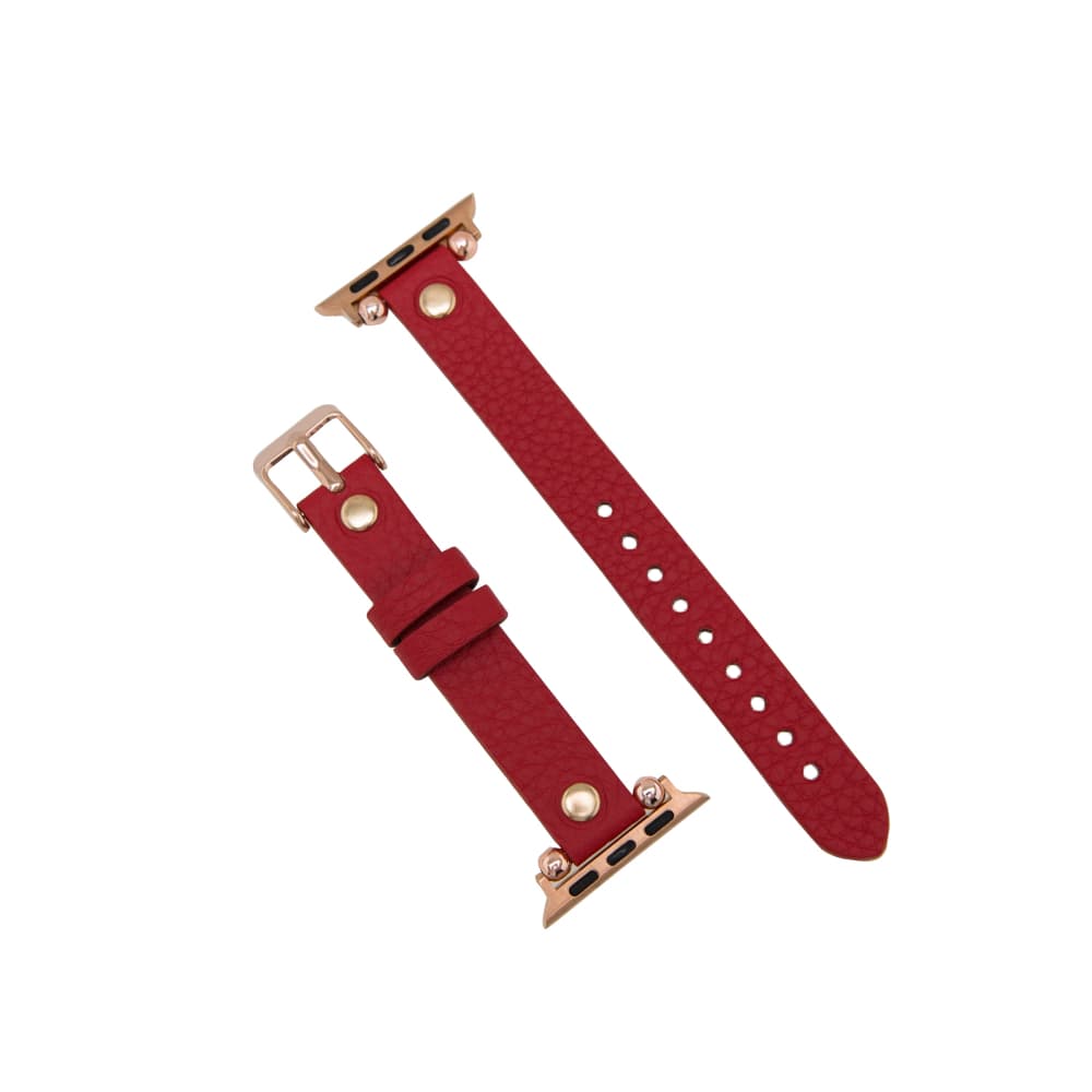 Luxury Red Skinny Leather Apple Watch Band for All Series & Sizes - MADUEM - 2