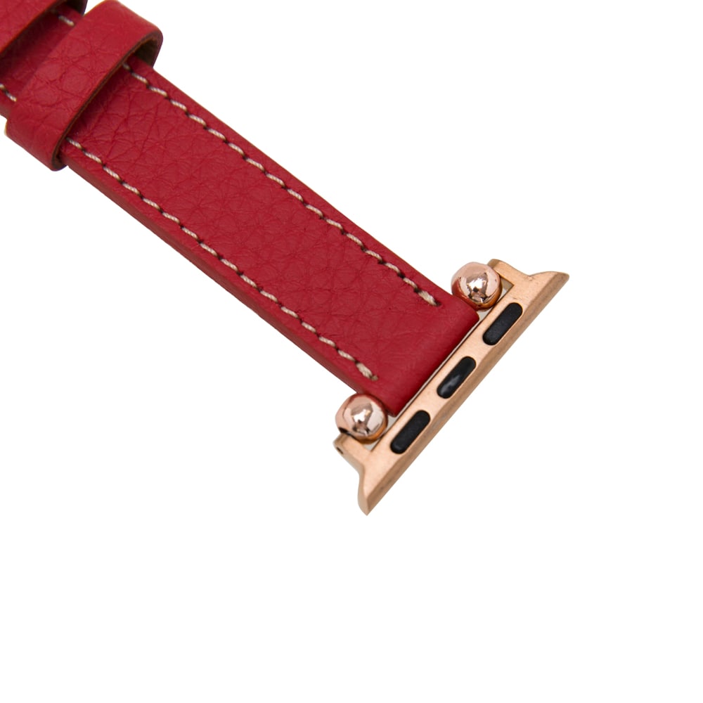 Luxury Red Skinny Leather Apple Watch Band for All Series & Sizes - MADUEM - 3