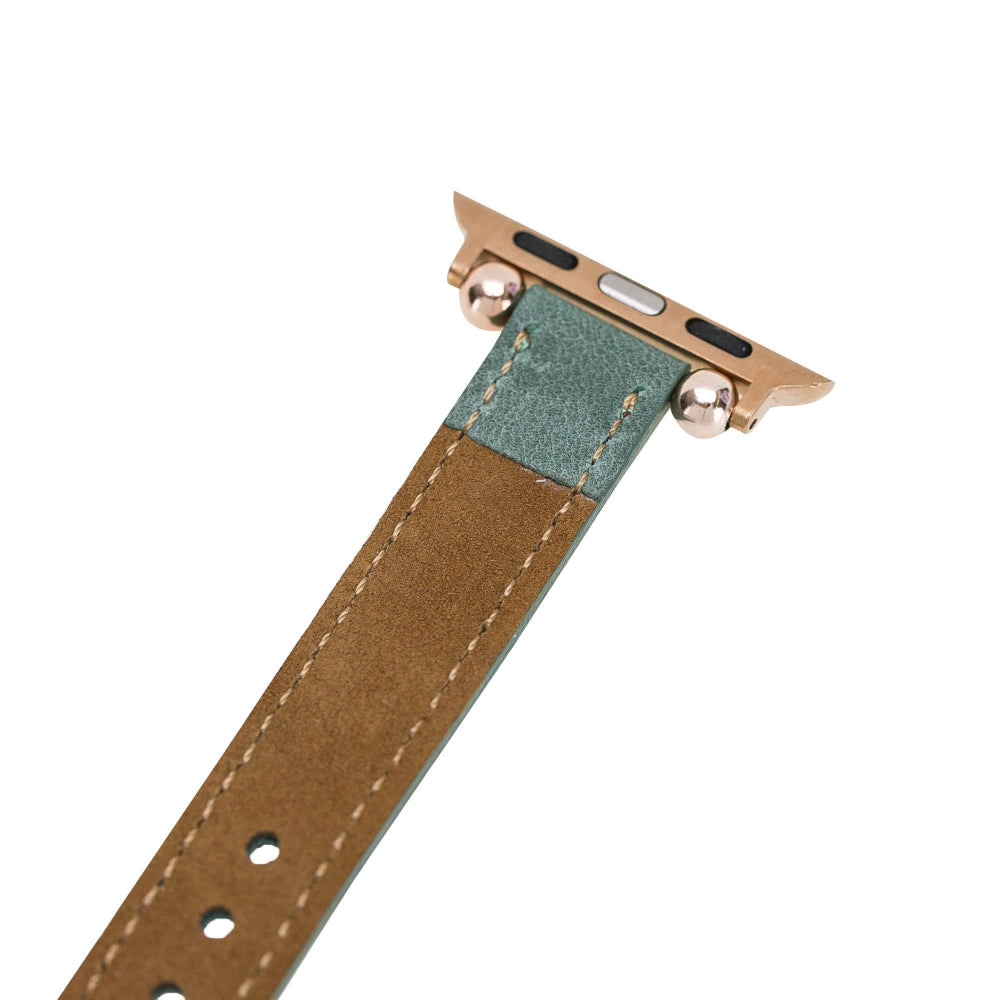 Luxury Lemon Grass Skinny Leather Apple Watch Band for All Series & Sizes - MADUEM - 6