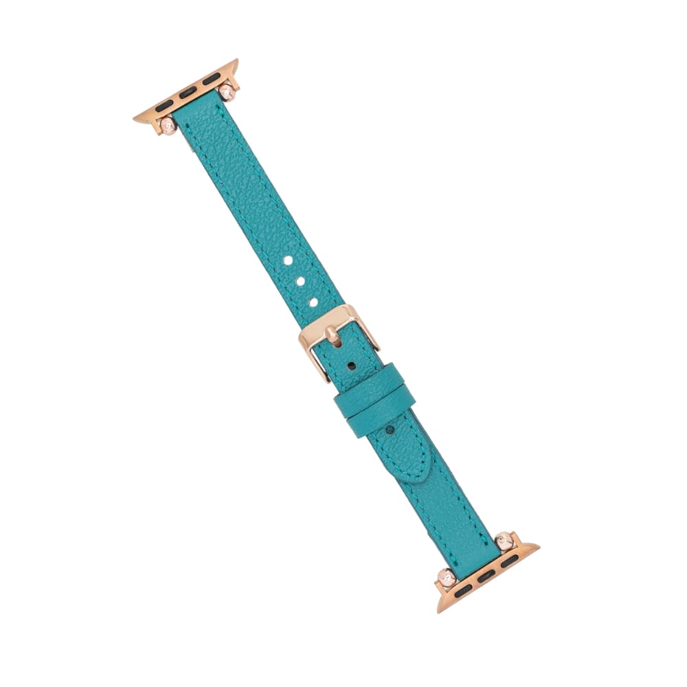 Luxury Turquoise Skinny Leather Apple Watch Band for All Series & Sizes - MADUEM - 1