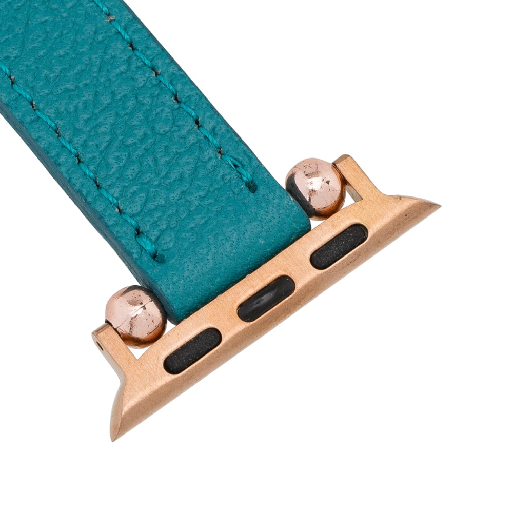 Luxury Turquoise Skinny Leather Apple Watch Band for All Series & Sizes - MADUEM - 6