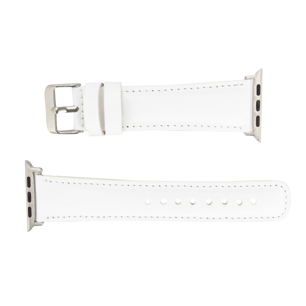 Luxury White Classic Leather Apple Watch Band for All Series & Sizes - MADUEM - 4