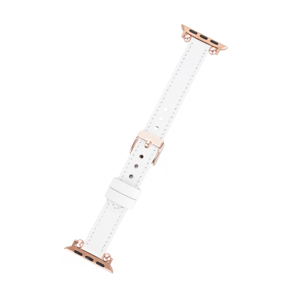 Luxury White Skinny Leather Apple Watch Band for All Series & Sizes - MADUEM - 8