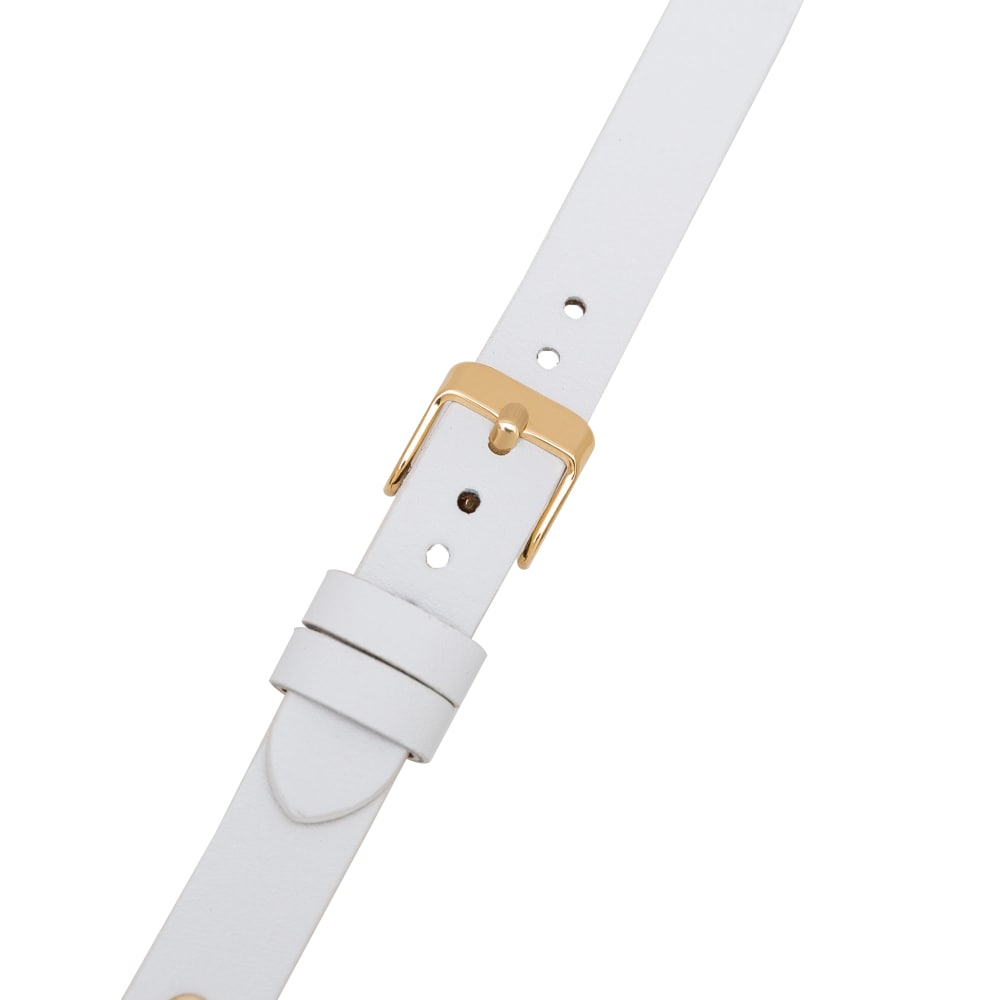 Luxury White Skinny Leather Apple Watch Band for All Series & Sizes with Gold Rivet - MADUEM - 16