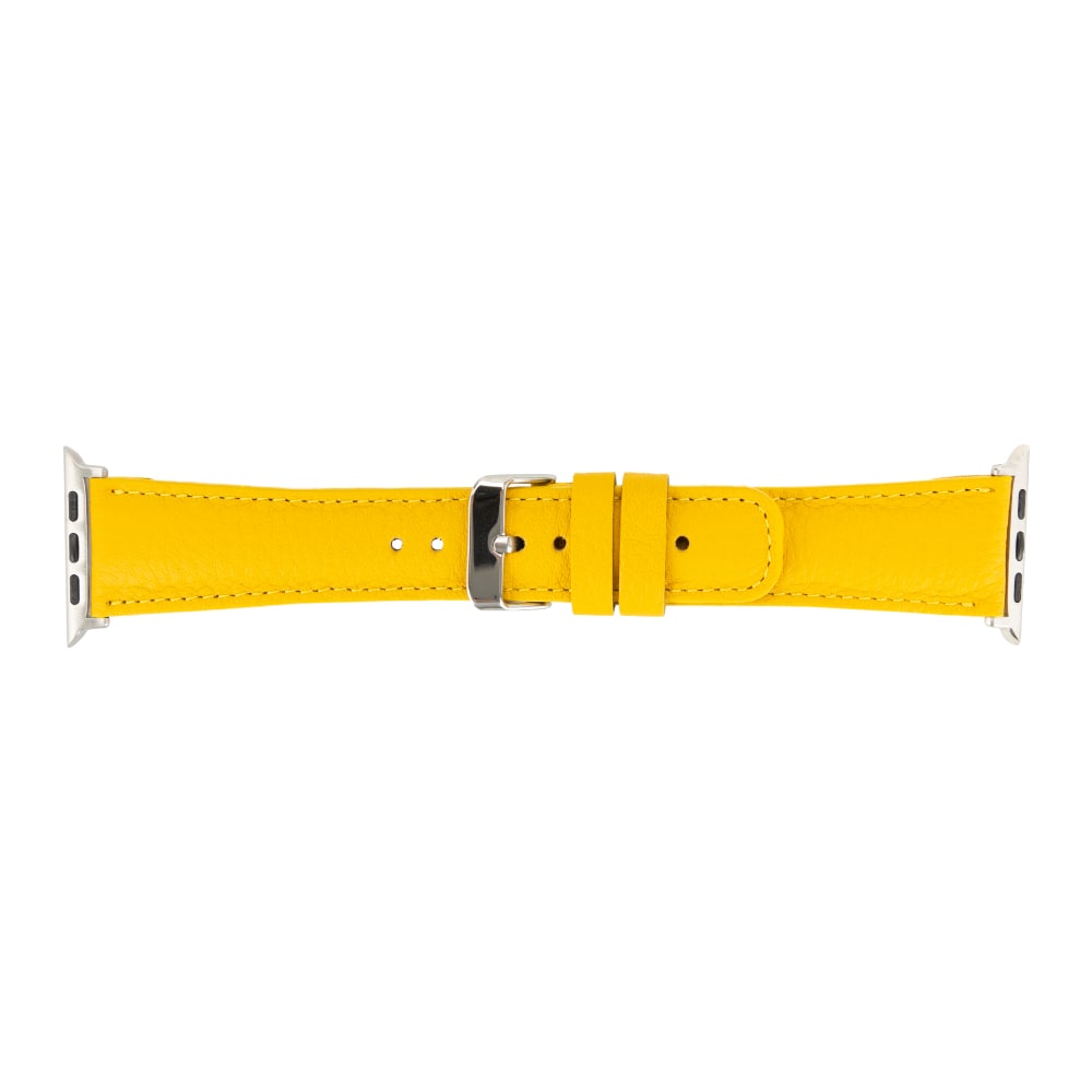 Luxury Yellow Classic Leather Apple Watch Band for All Series & Sizes - MADUEM - 3