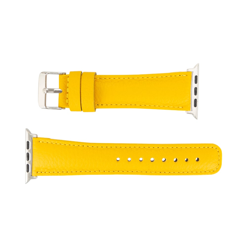 Luxury Yellow Classic Leather Apple Watch Band for All Series & Sizes - MADUEM - 4