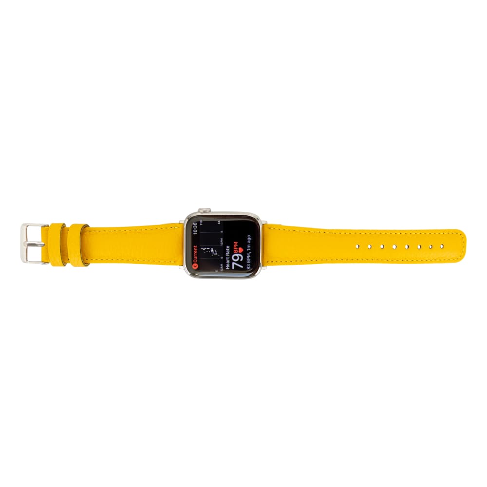 Luxury Yellow Classic Leather Apple Watch Band for All Series & Sizes - MADUEM - 6