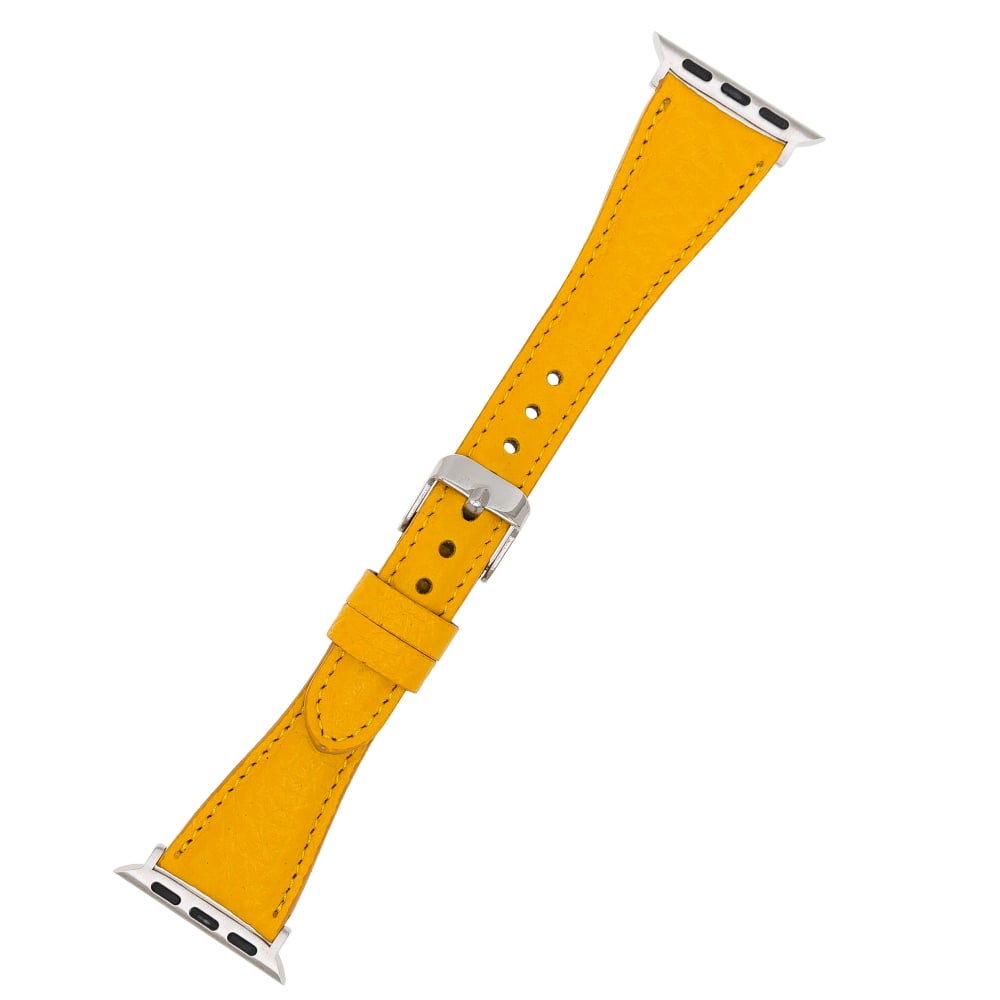 Luxury Yellow Slim Leather Apple Watch Band for All Series & Sizes - MADUEM - 4