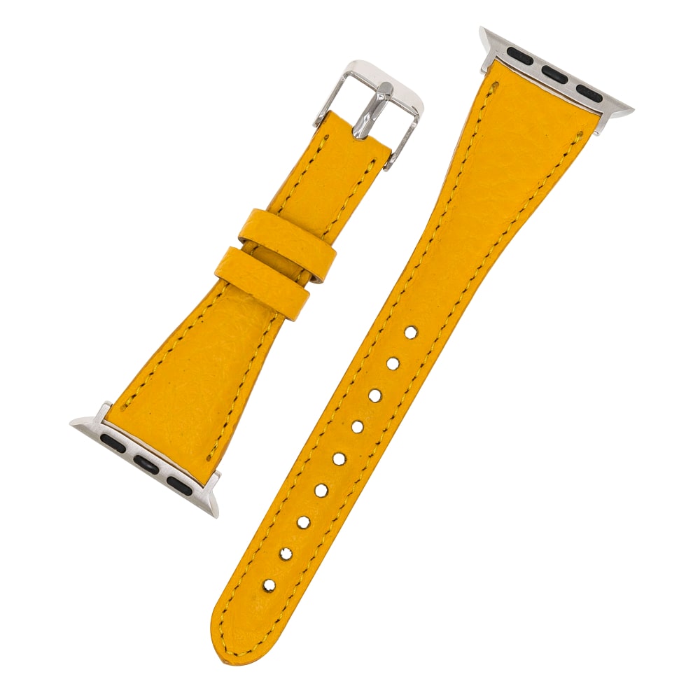 Luxury Yellow Slim Leather Apple Watch Band for All Series & Sizes - MADUEM - 5
