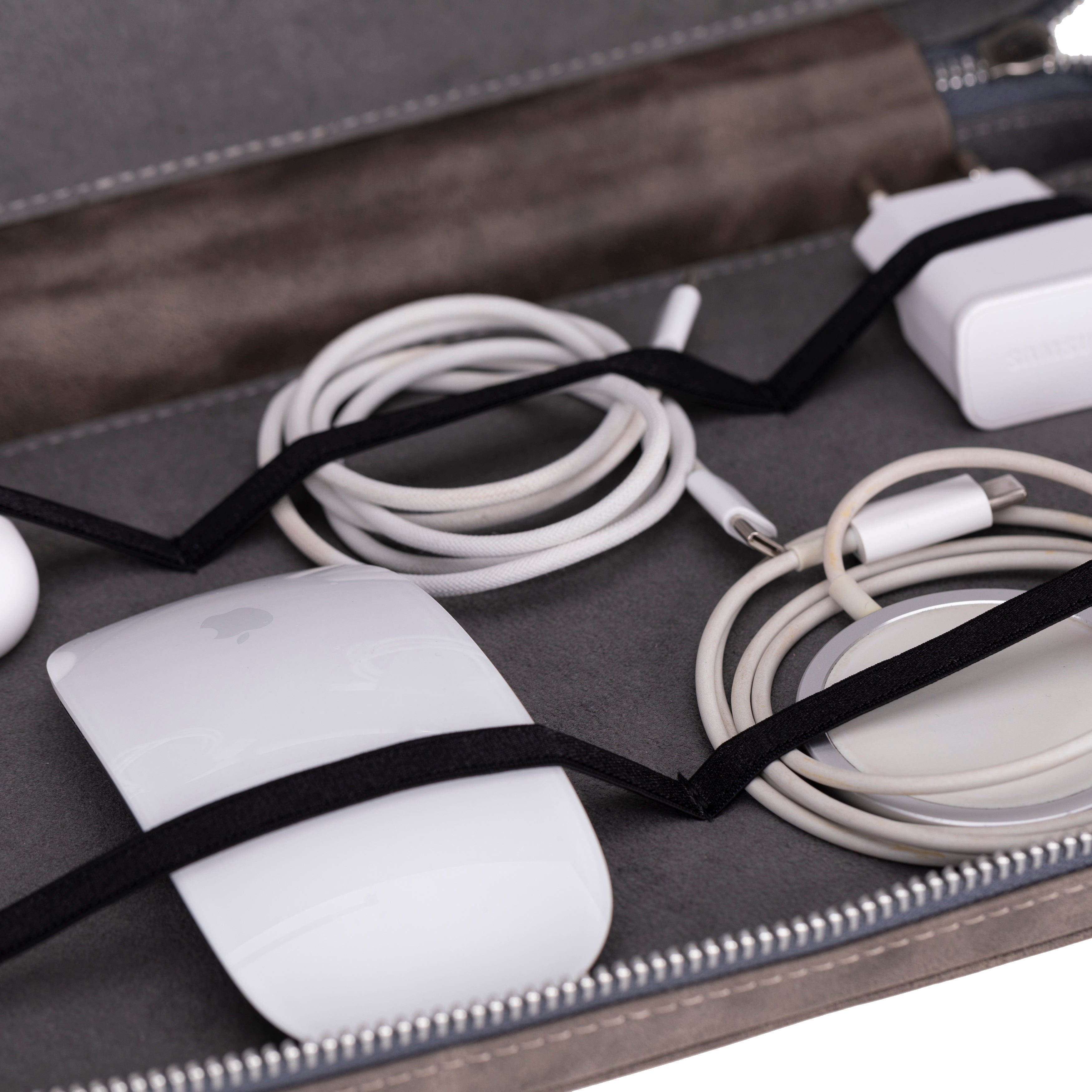 Leather Travel Cable Organizer