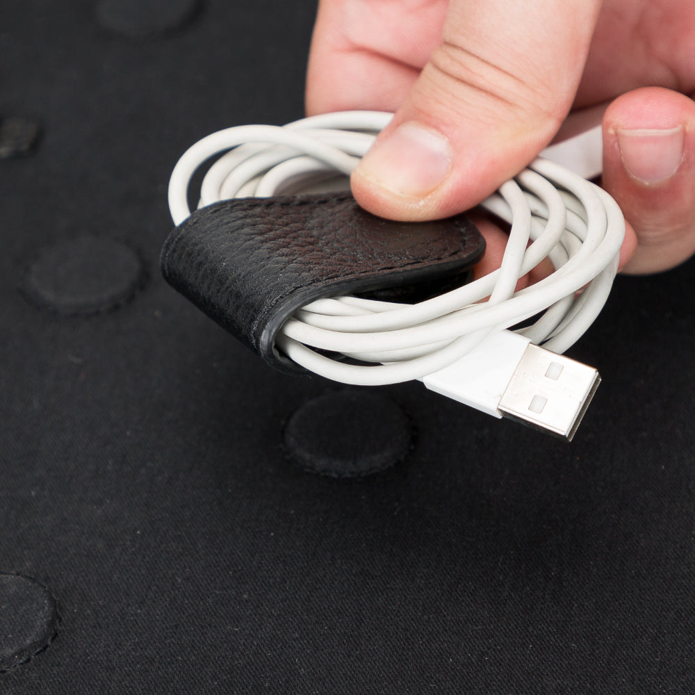 Leather Travel Cable Organizer