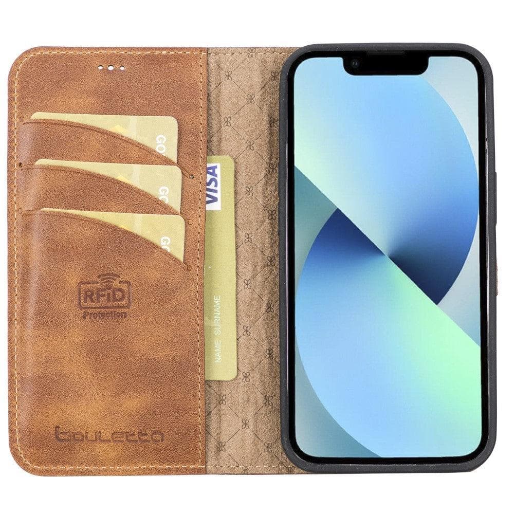 Apple iPhone 13 Series Detachable Leather Wallet Case - MW iPhone 13 Pro / Light Brown Bouletta LTD