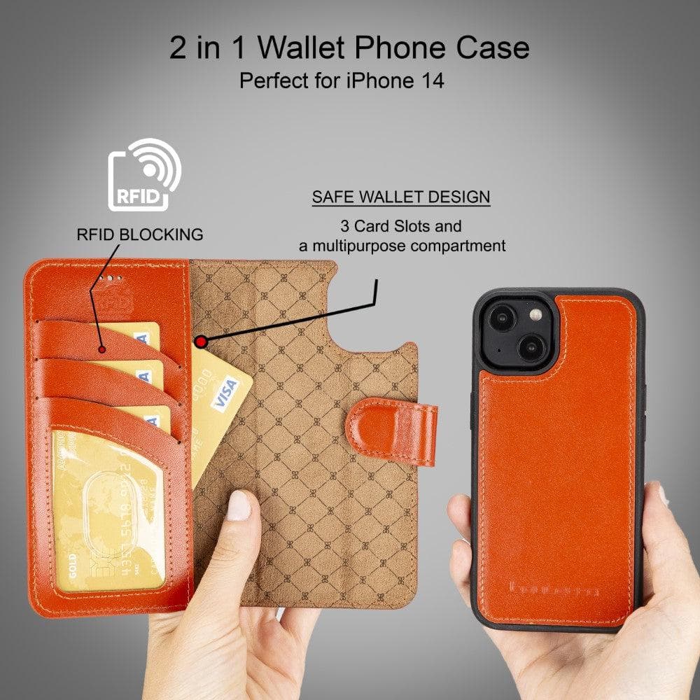 Apple iPhone 14 Series Detachable Leather Wallet Case Colorful - MW Bouletta LTD