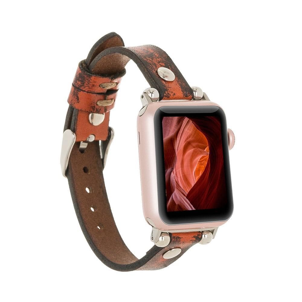 Leather Apple Watch Bands - Ferro Gold Trok Style ERC3