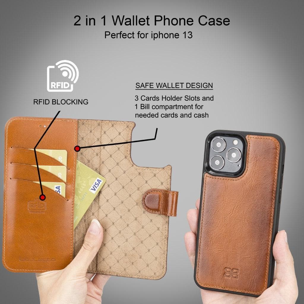Detachable Leather Wallet Case for Apple iPhone 13 Series Bouletta LTD