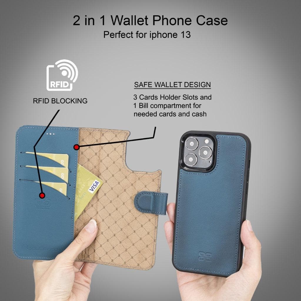 Detachable Leather Wallet Case for Apple iPhone 13 Series Bouletta LTD