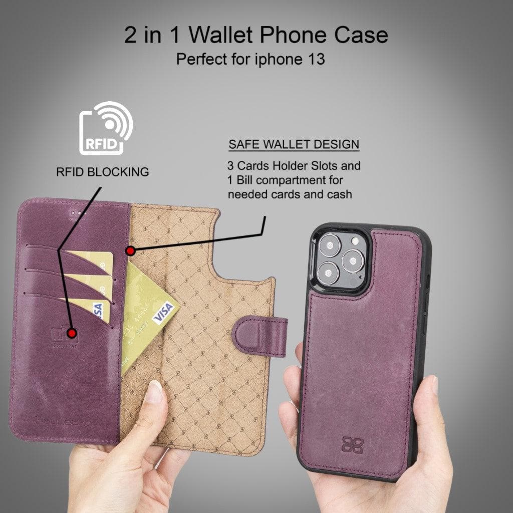 Detachable Leather Wallet Case for Apple iPhone 13 Series Bouletta LTD