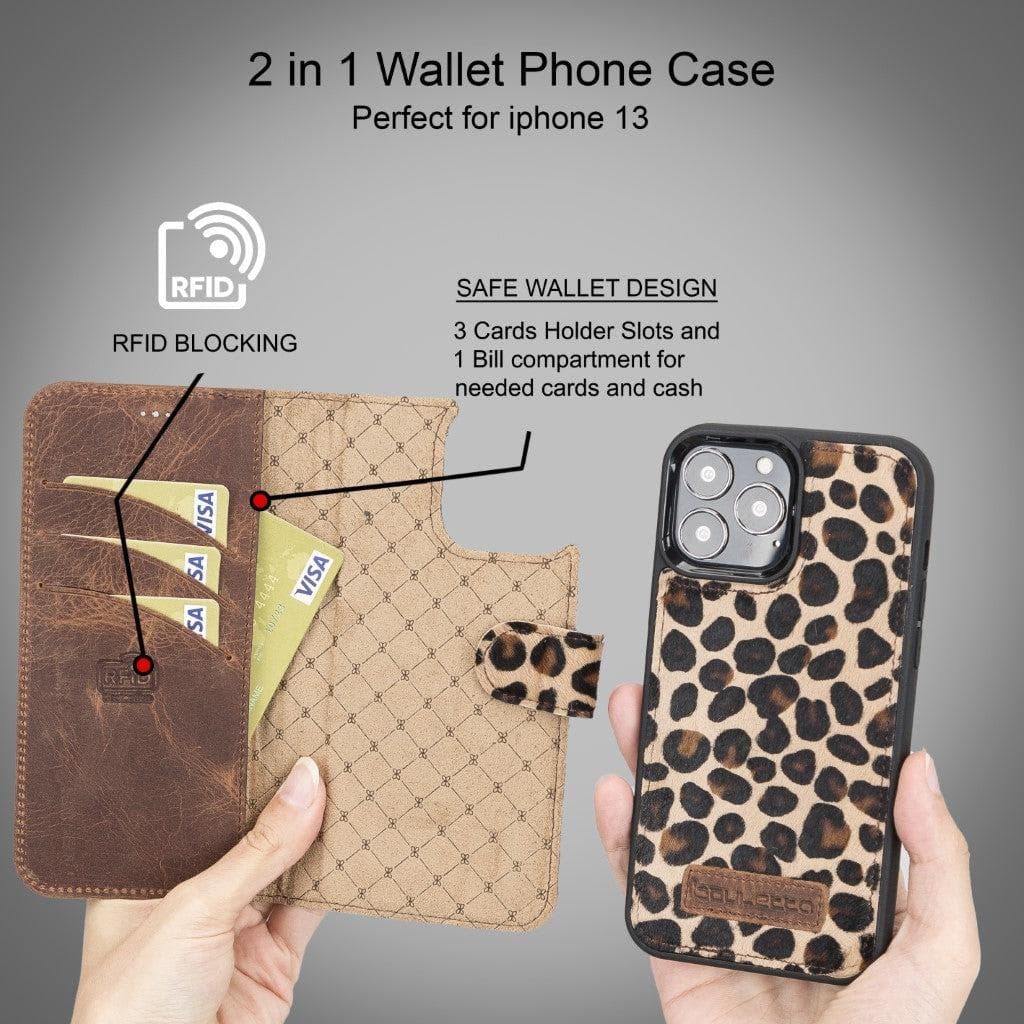 Detachable Leather Wallet Case for Apple iPhone 13 Series Bouletta LTD