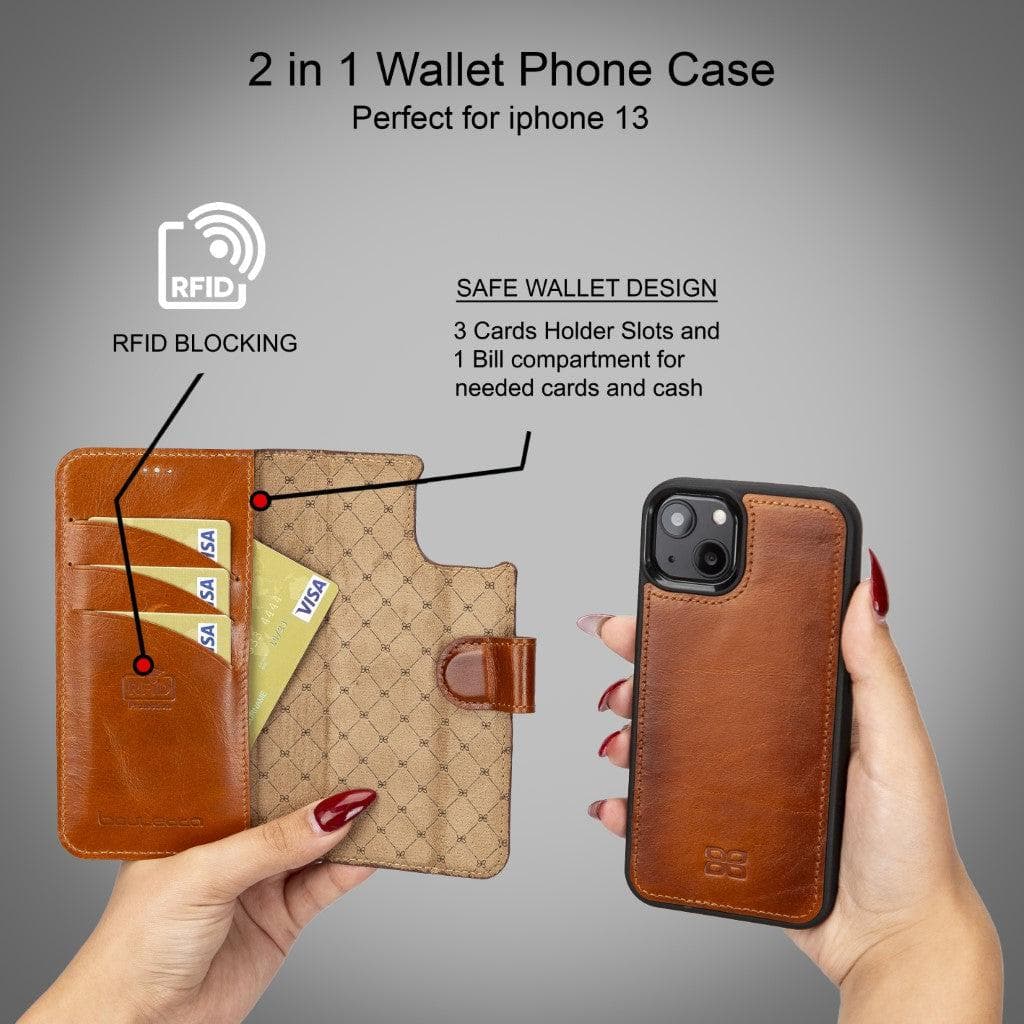 Detachable Leather Wallet Case for Apple iPhone 13 Series Bouletta LTD