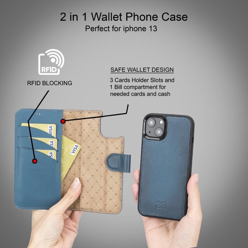 Detachable Leather Wallet Case for Apple iPhone 13 Series Bouletta LTD