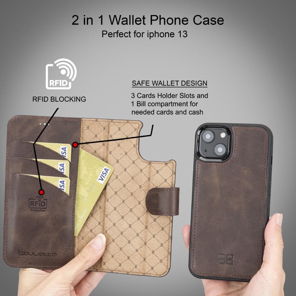 Detachable Leather Wallet Case for Apple iPhone 13 Series Bouletta LTD