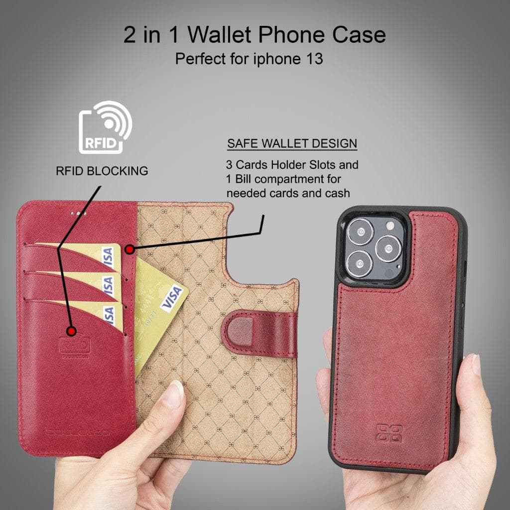 Detachable Leather Wallet Case for Apple iPhone 13 Series Bouletta LTD
