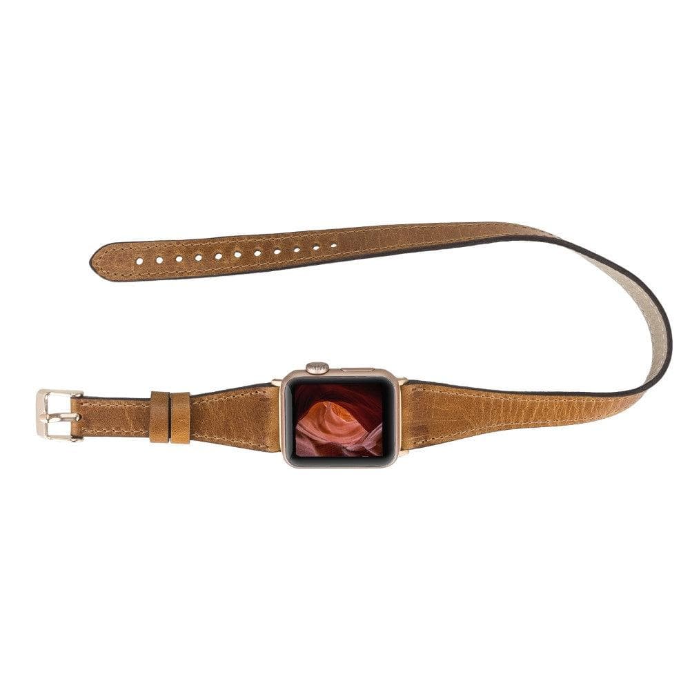 Leeds Double Tour Slim Apple Leather Watch Strap Bouletta