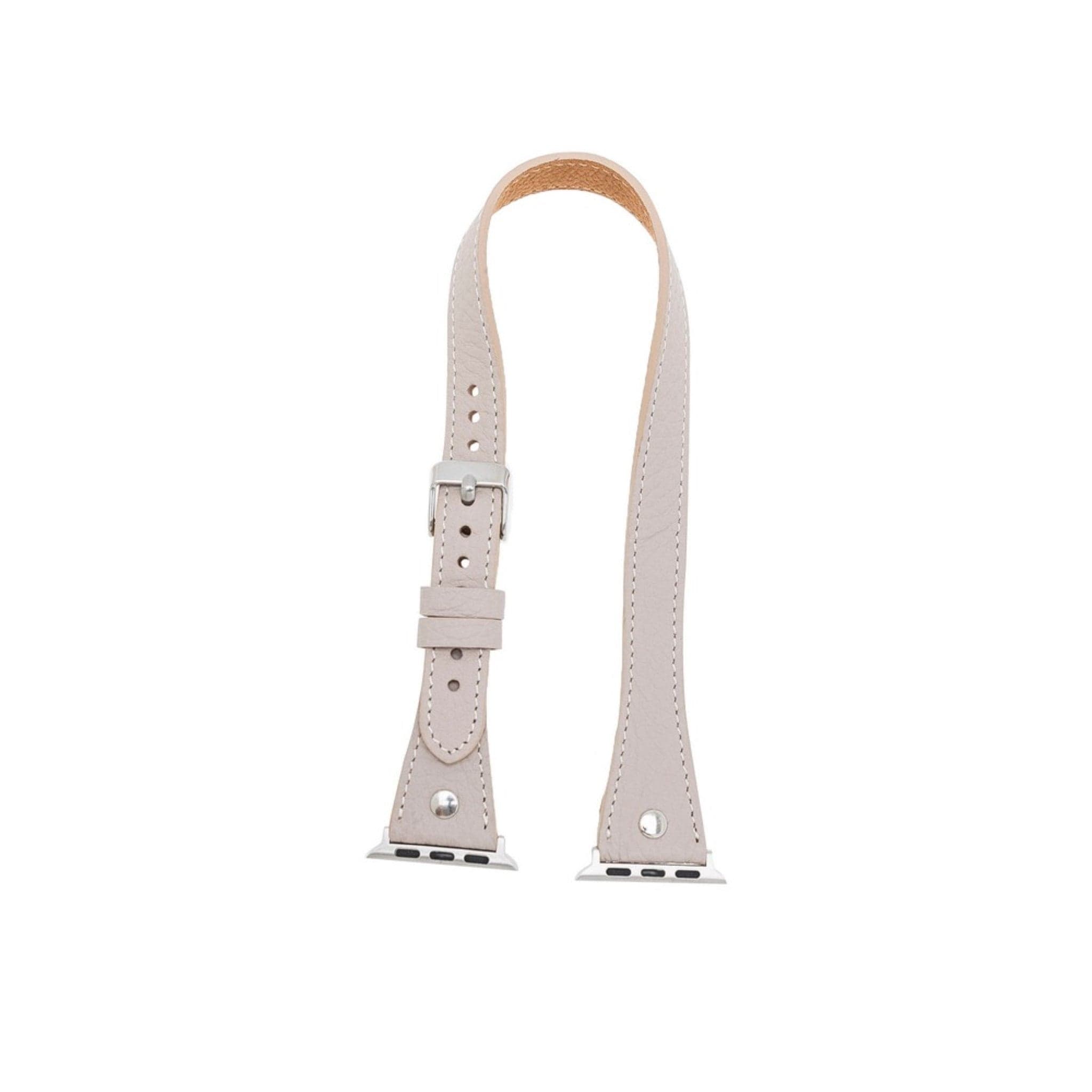Leeds Double Tour Slim with Silver Bead Apple Watch Leather Straps Bouletta LTD