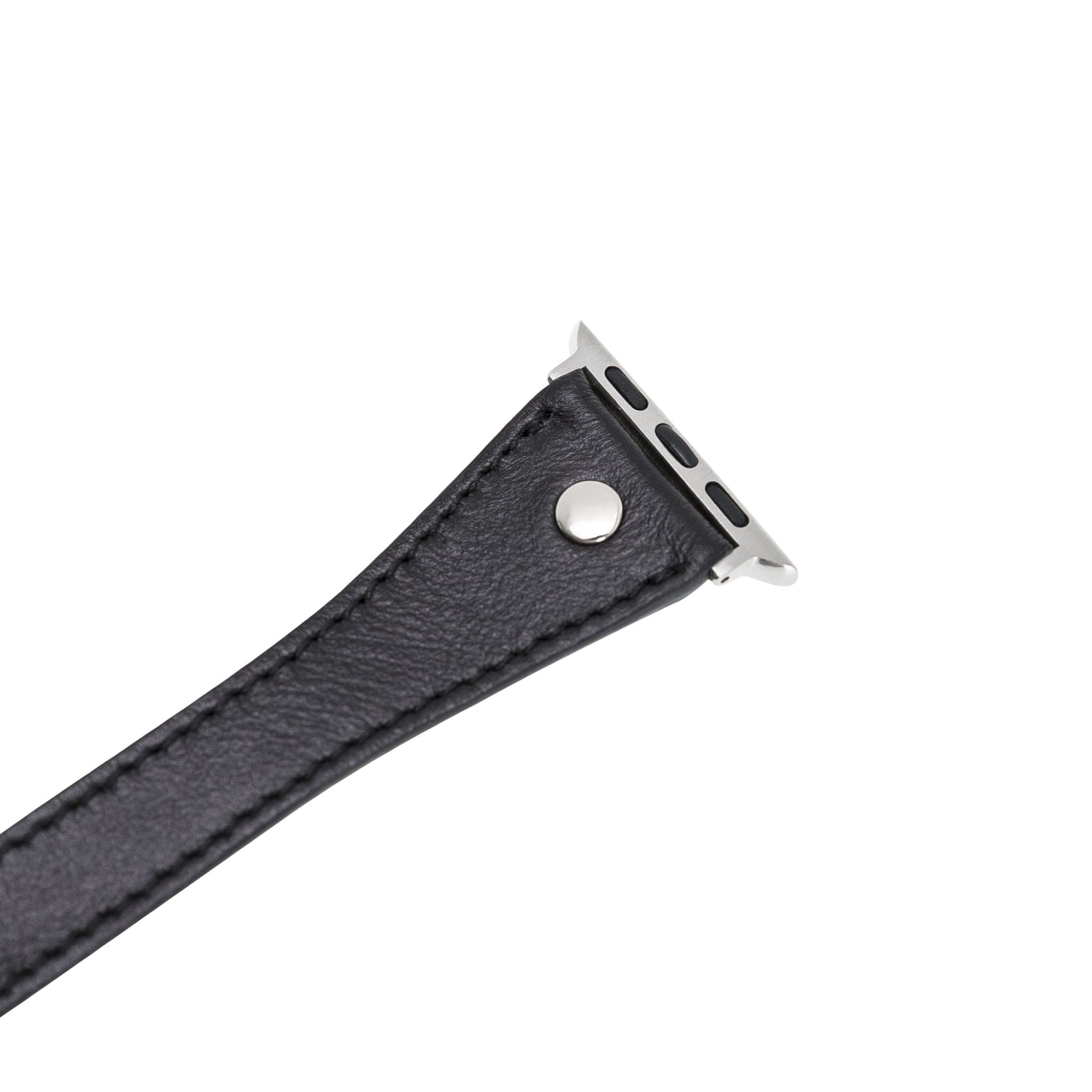 Leeds Double Tour Slim with Silver Bead Apple Watch Leather Straps Bouletta LTD