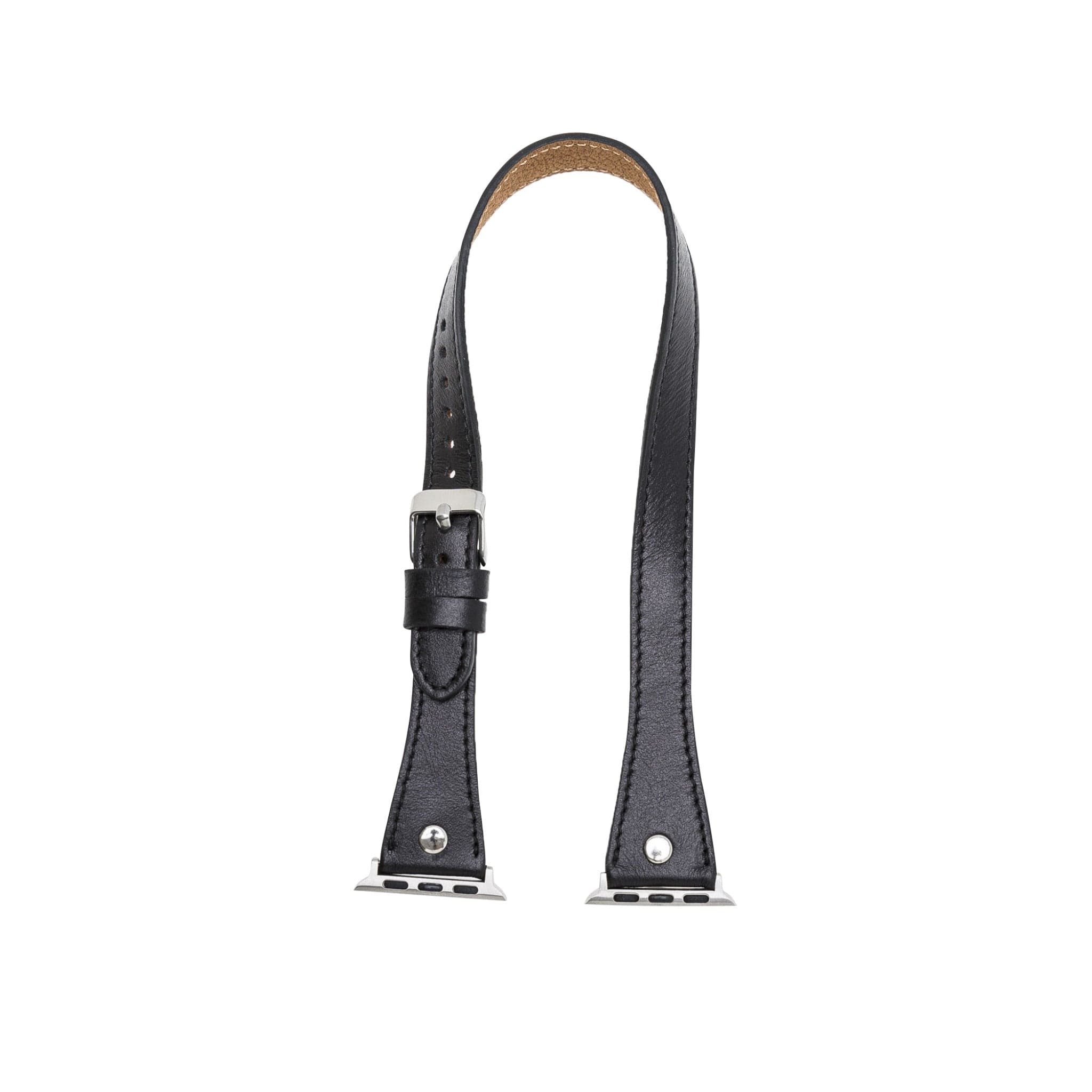 Leeds Double Tour Slim with Silver Bead Apple Watch Leather Straps Bouletta LTD