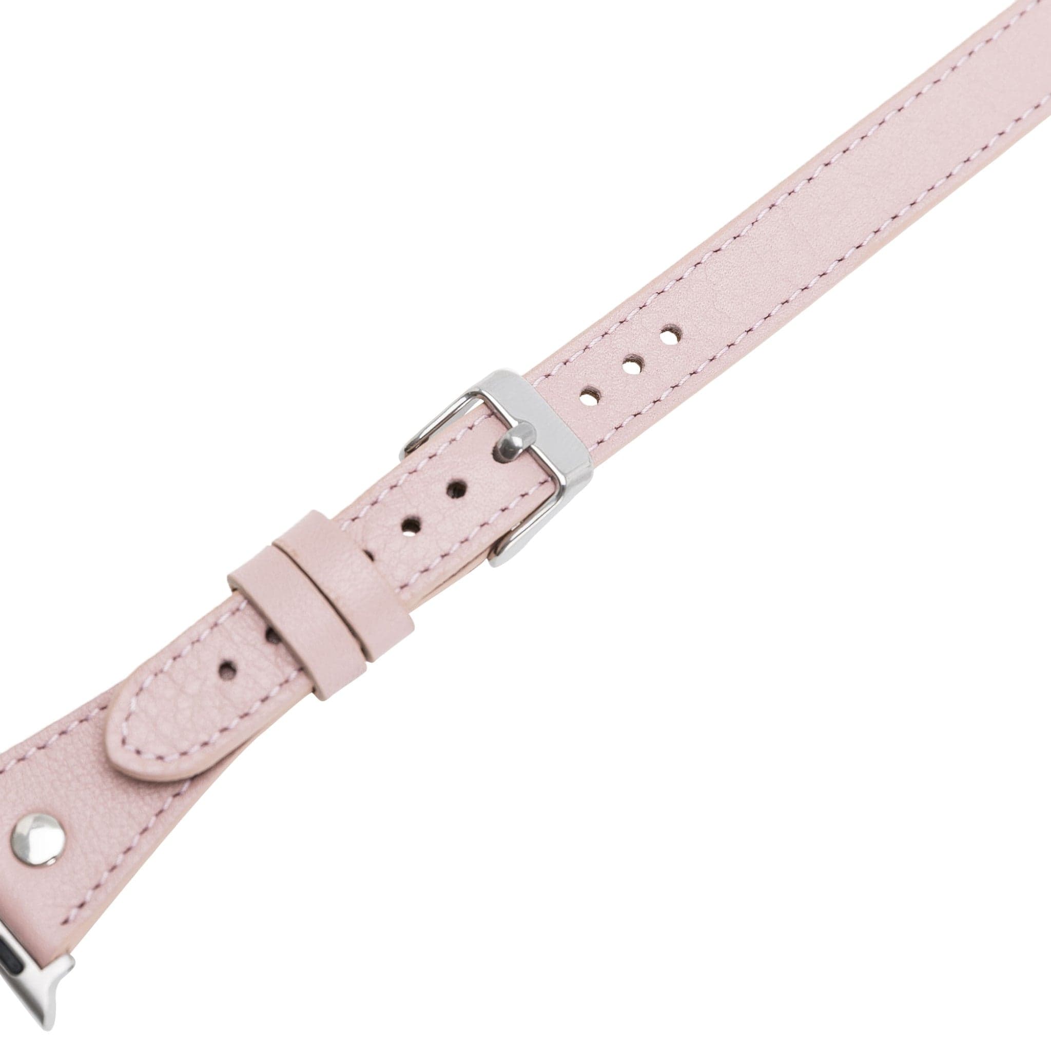 Leeds Double Tour Slim with Silver Bead Apple Watch Leather Straps Bouletta LTD