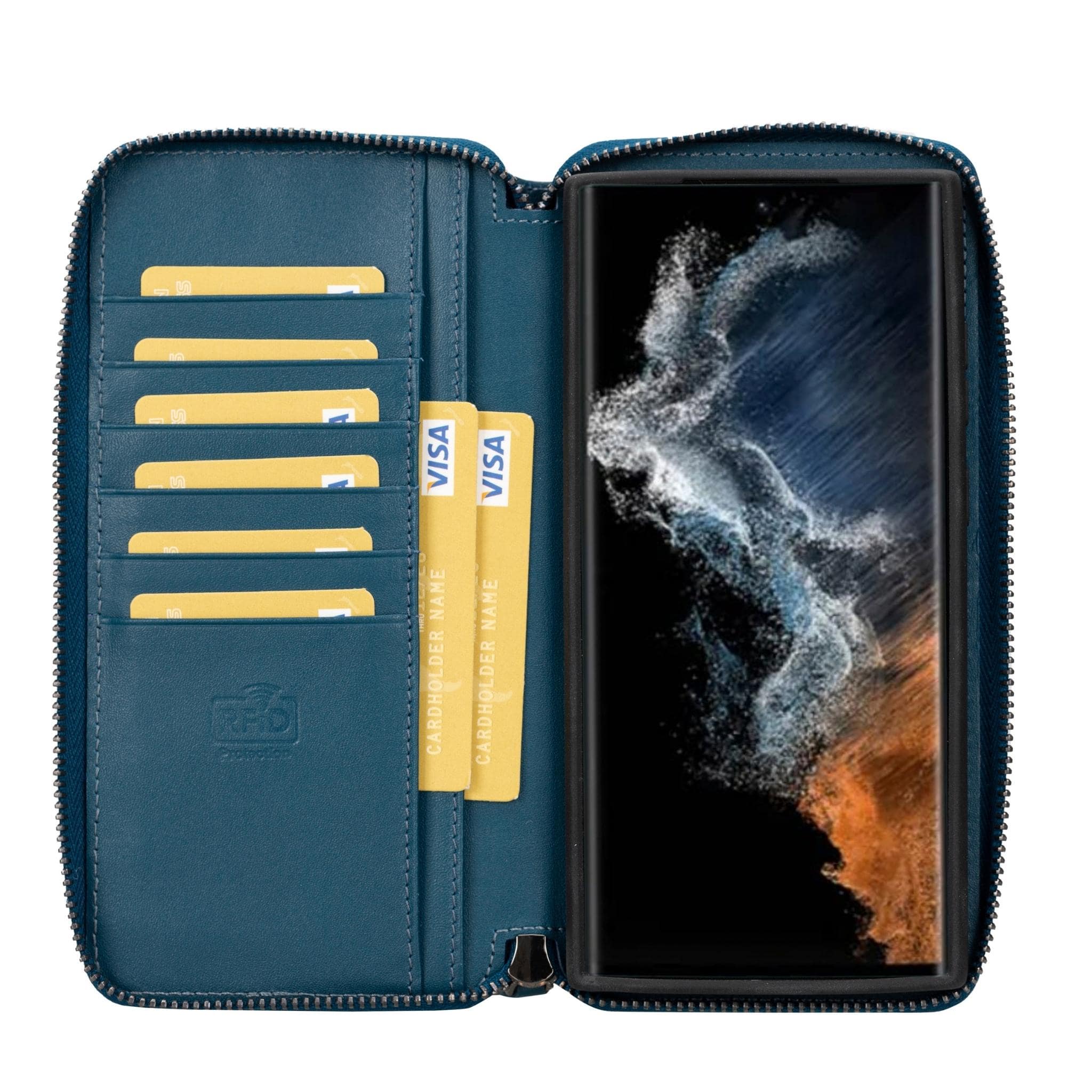 Samsung Galaxy S24 Series Zippered Leather Wallet Cases - PMW Bouletta LTD