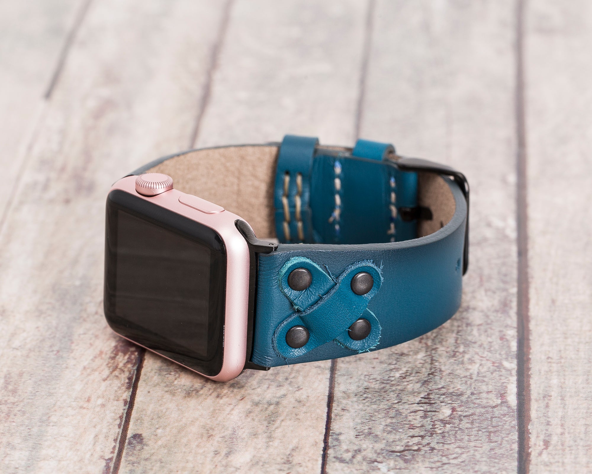 Admiral Blue Leather Classic Apple Watch Band