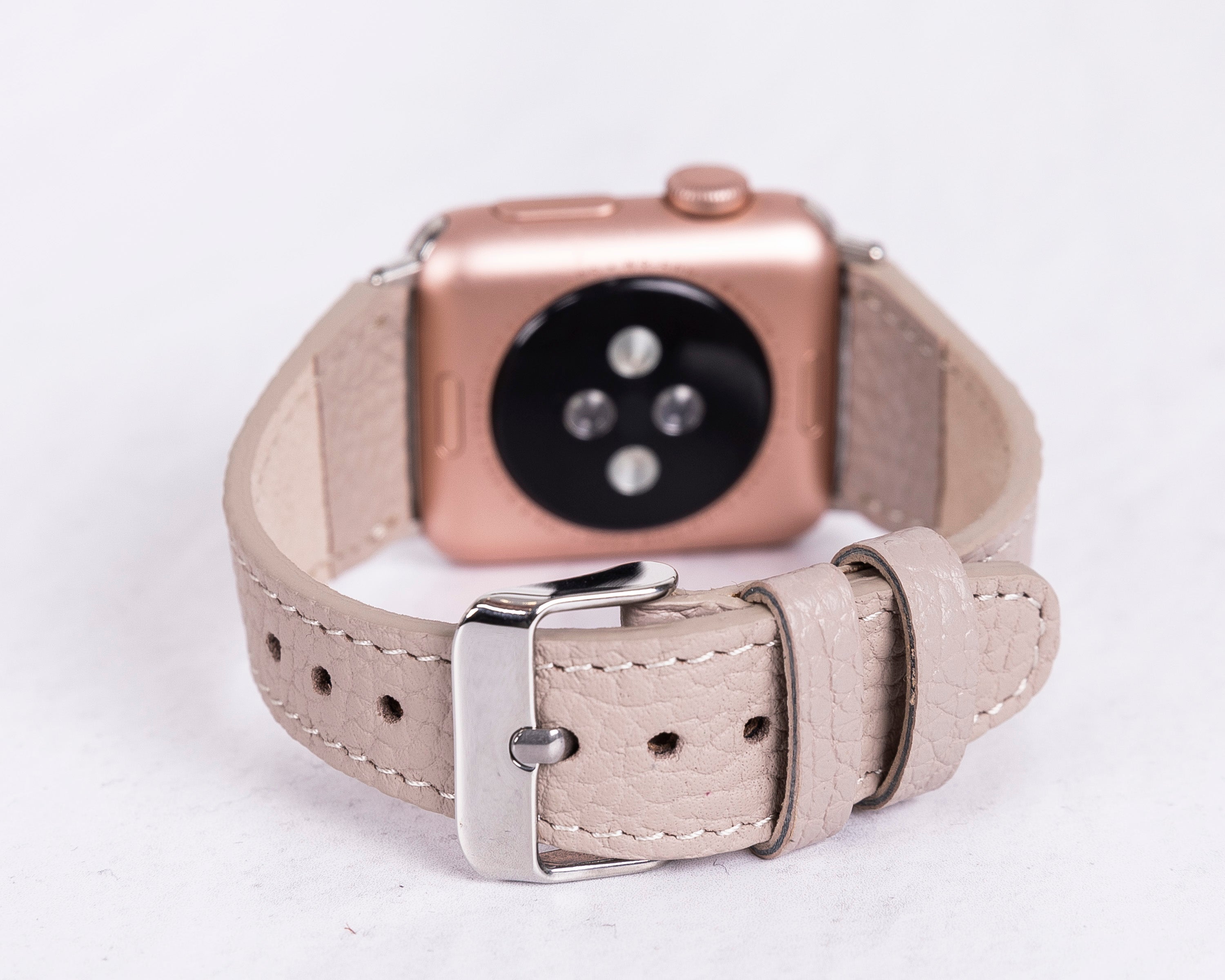 Beige Premium Genuine Leather Apple Watch Bands - Elegant Apple Watch Strap-42-RO-ERC3