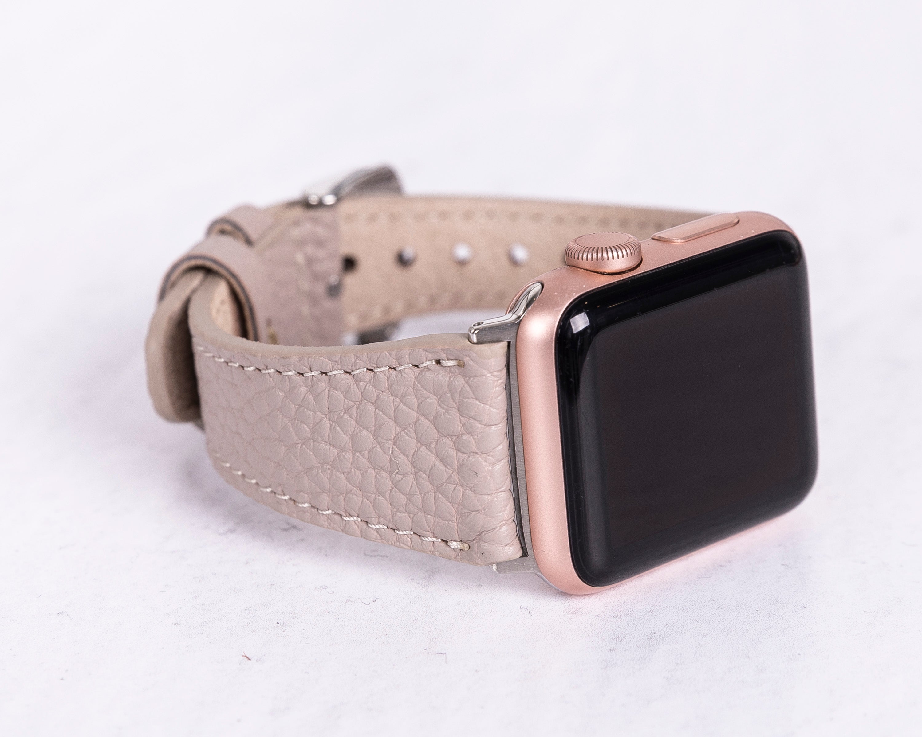 Beige Premium Genuine Leather Apple Watch Bands - Elegant Apple Watch Strap-42-RO-ERC3