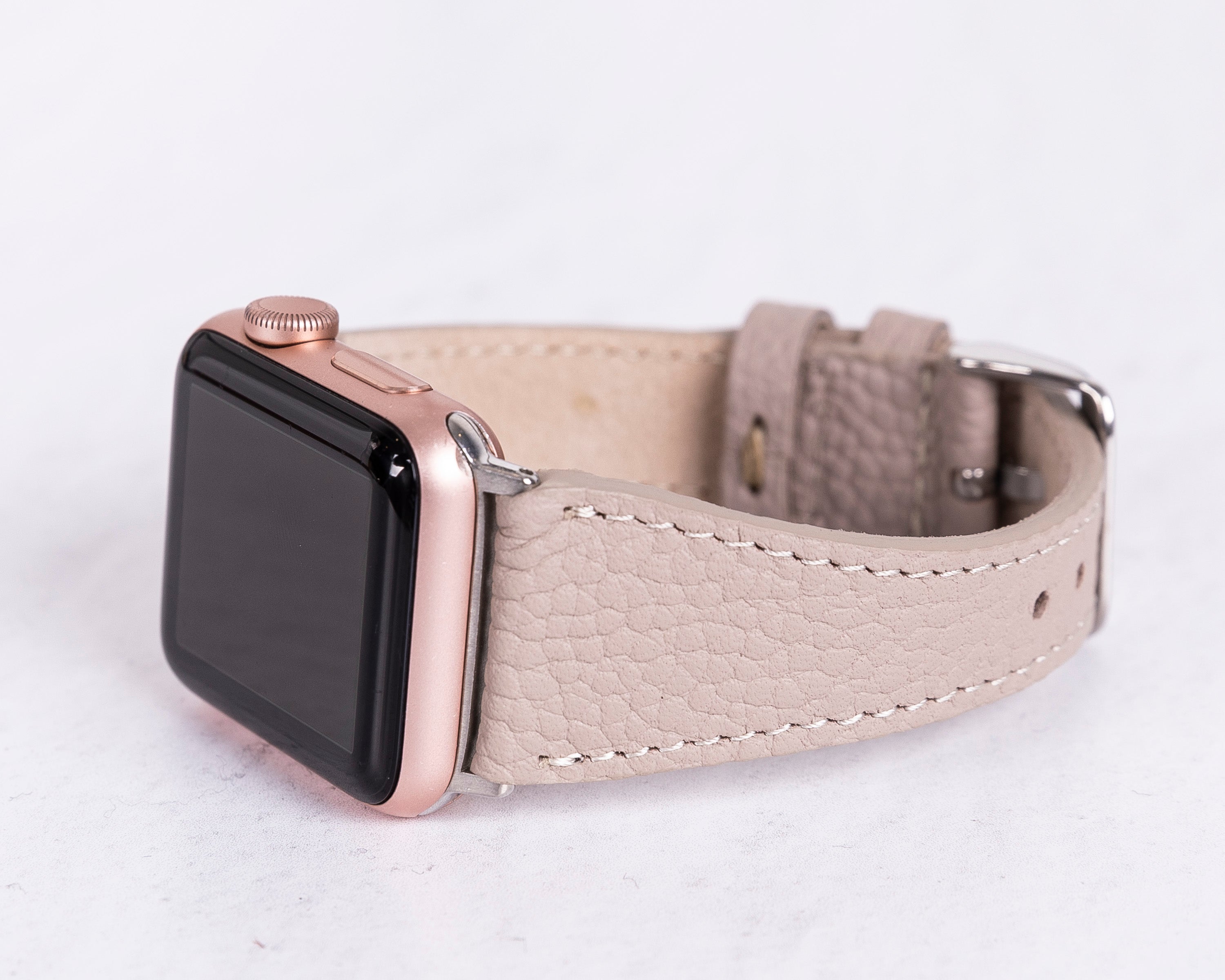 Beige Premium Genuine Leather Apple Watch Bands - Elegant Apple Watch Strap-42-RO-ERC3