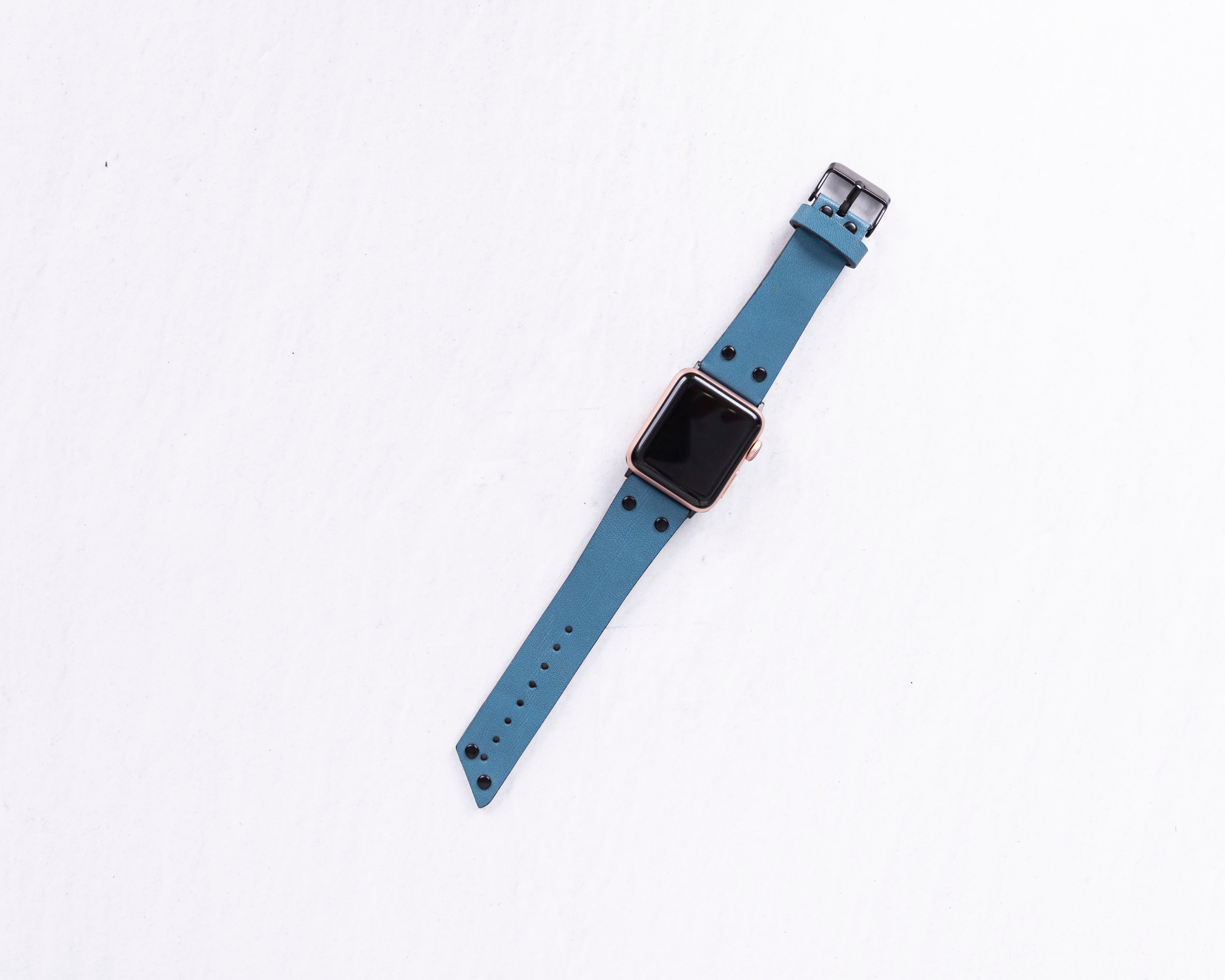 Blue Leather Classic Apple Watch Band