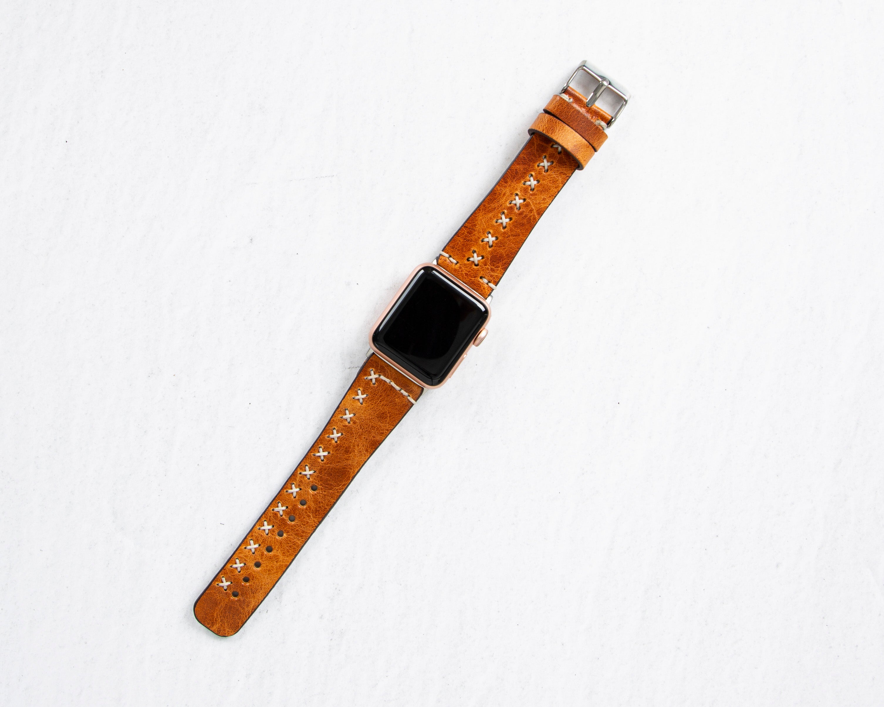 Antic Tan Classic Premium Genuine Leather Rivet Apple Watch Bands - Elegant Apple Watch Strap-42-RE-V18-BLRI-MADUEM-Barchello.us