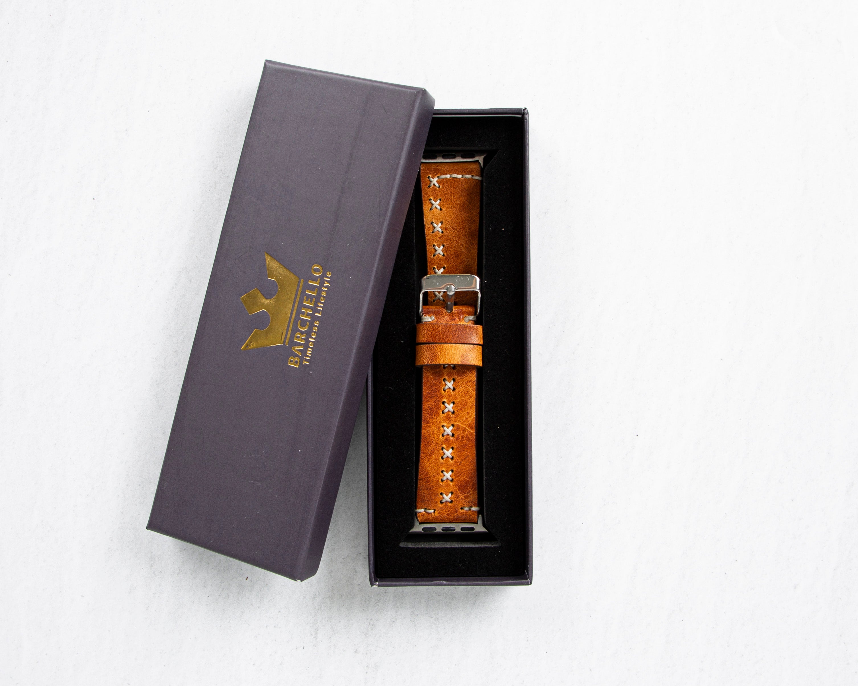 Antic Tan Classic Premium Genuine Leather Rivet Apple Watch Bands - Elegant Apple Watch Strap-42-RE-V18-BLRI-MADUEM-Barchello.us