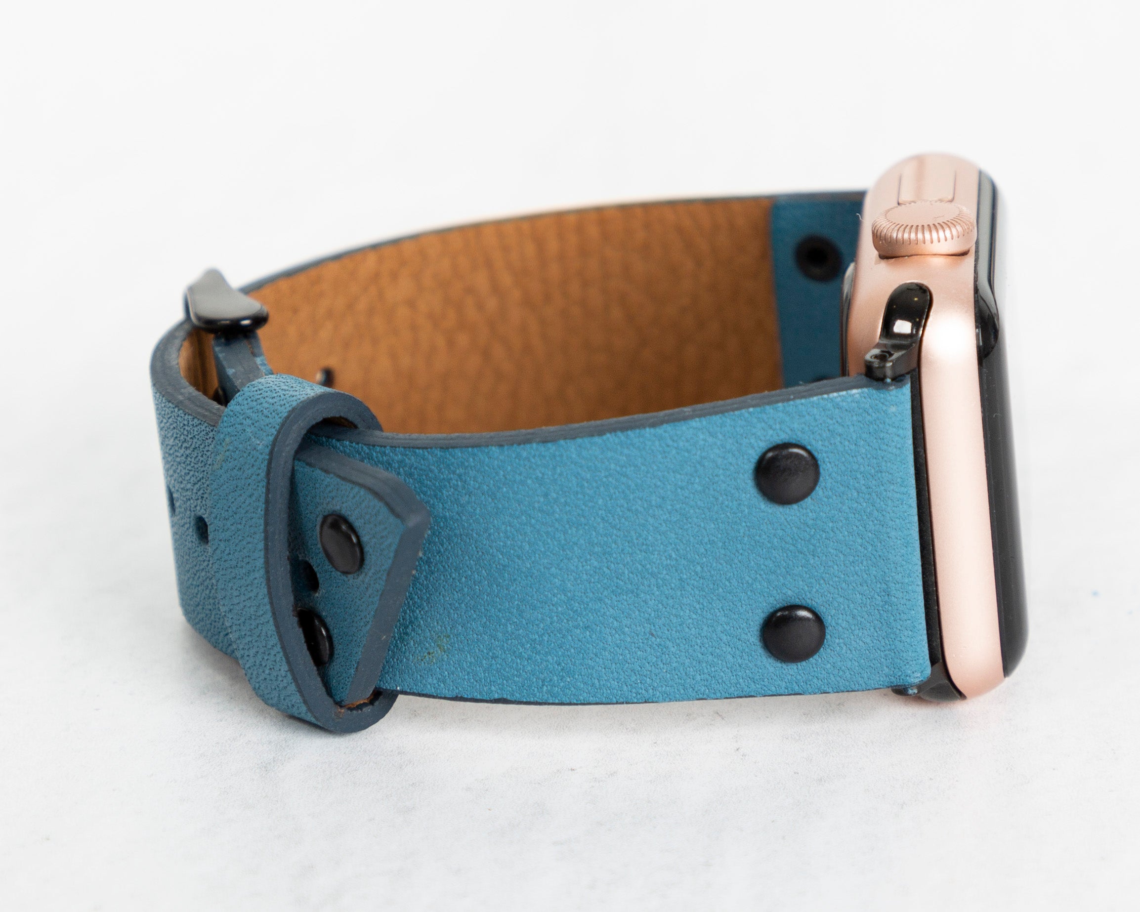 Blue Leather Classic Apple Watch Band