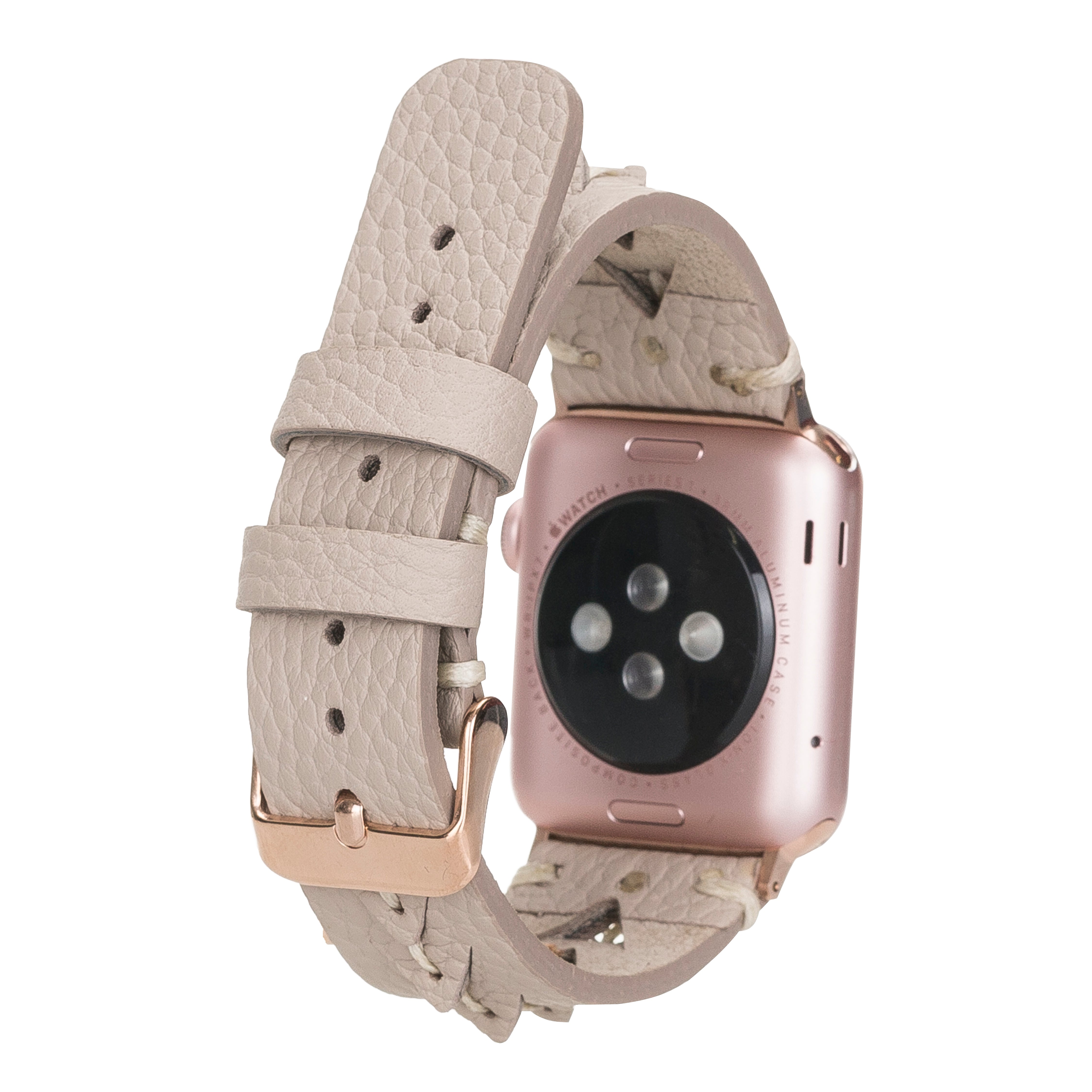 Beige Premium Genuine Leather Apple Watch Bands - Elegant Apple Watch Strap-42-BO-ERC3