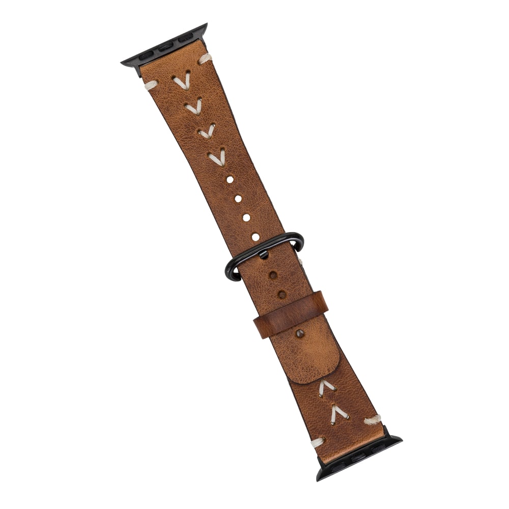 Luxury Brown Classic Leather Apple Watch Band for All Series & Sizes - MADUEM - 10