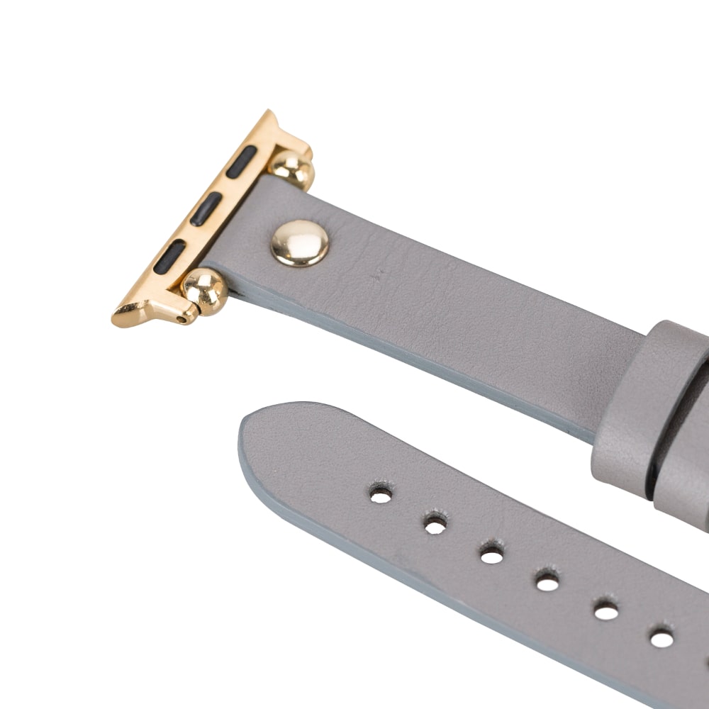 Gray Skinny Leather Apple Watch Band-MADUEM-Barchello.us