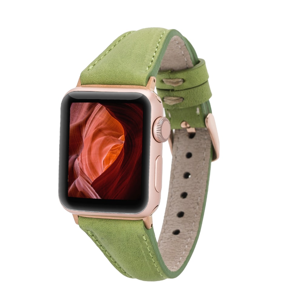 Luxury Green Leather Apple Watch Band for All Series & Sizes - MADUEM - 2