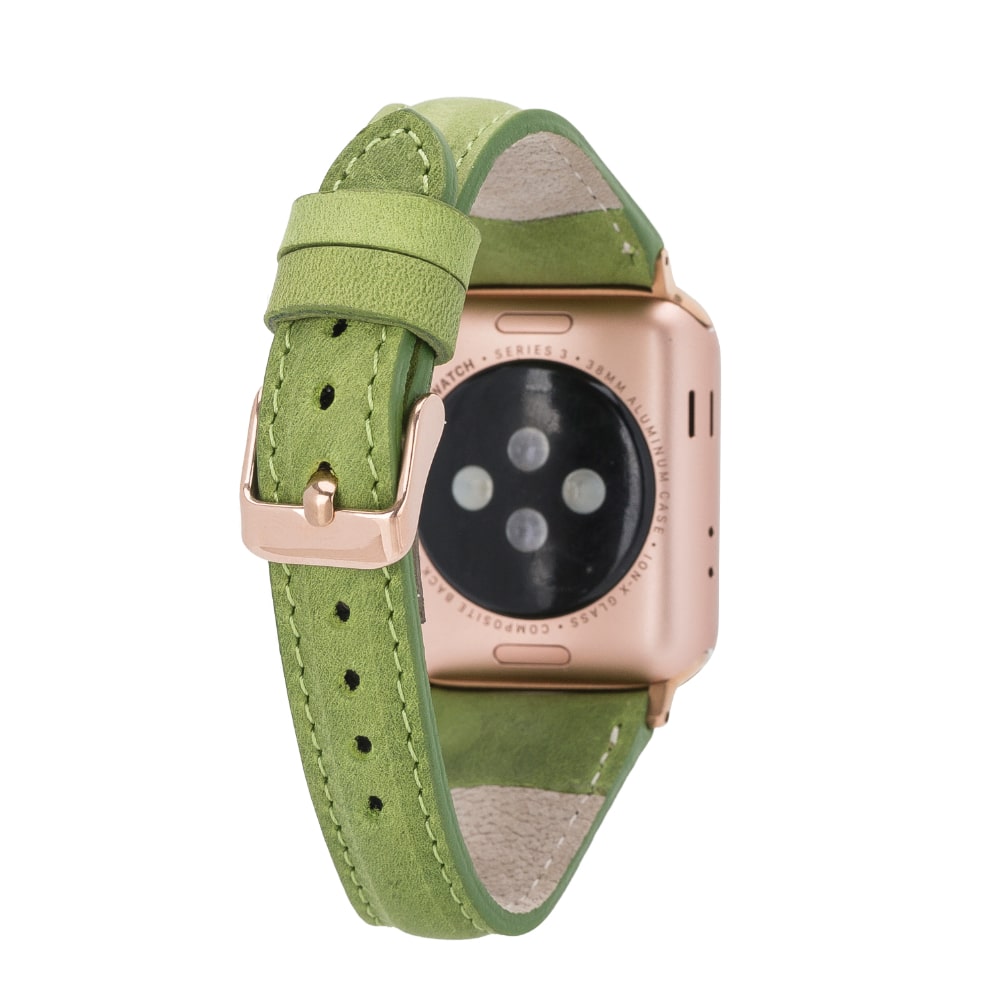 Luxury Green Leather Apple Watch Band for All Series & Sizes - MADUEM - 3